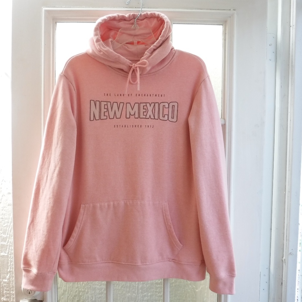 Home Free "New Mexico" Fleece Lined Salmon Pink Color Hoodie Long/S Sweatshirt